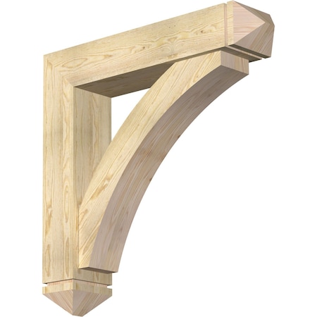 Ekena Millwork Thorton Arts and Crafts Rough Sawn Bracket w/ Offset Brace, Douglas Fir, 8"W x 38"D x 38"H BKT0806X38X38THR03RDF
